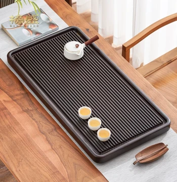 Bangsheng Solid Wood Tea Tray Home Living Room Single Piece Small Drainage Dry Brew Tea Table Office Tea Sea Serving Tray Bakelite Style