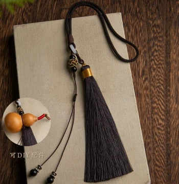 Yanyun Gourd Hanging Rope Pendant DIY Jewelry Accessories, Car Hanging Pure Hand-Woven Premium Tassel Cord