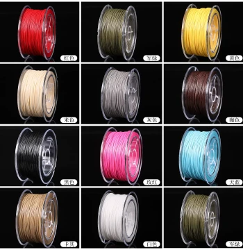 1mm Waxed Cord for Braided Bracelets - Premium Black Boxed Korean Hand-Stitched Leather Round Waxed String
