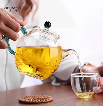 Beidashi Glass Teapot for Home Use, Pure Handmade Heat-Resistant Filtered Black Tea Kung Fu Tea Small Single Pot for One Person