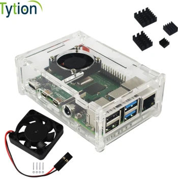 Raspberry Pi 4B Case Transparent Acrylic 6-Piece DIY Assembly