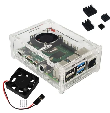 Acrylic Case for Raspberry Pi 4B, 6-Piece DIY Assembly