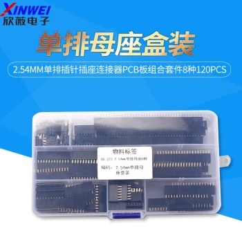 Single Row Female Header Boxed Kit, 2.54mm Single Row Pin Socket Connector PCB Assembly Kit, 8 Types 120pcs