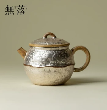 Wuluo Silver-Clad Li Chao Bai Qingyuan Teapot High-End Silver-Gilt Teapot High Aesthetic Value Handmade with Filter Single Brewing Pot