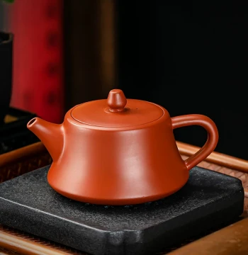Zhuni Purple Clay Teapot - Raw Ore Dahongpao Ball Hole Column Base Pot, Semi-Handmade Solid Color Home Tea Set Small Teapot