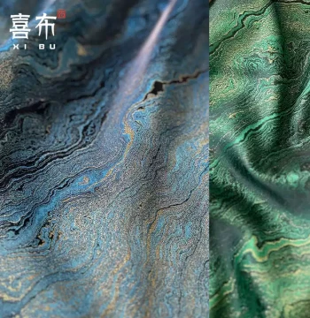 Woven Gold Brocade Fabric Sea Green Water Chinese Style Decorative Painting Tea Mat
