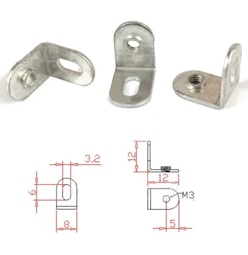 L-Shaped Iron Bracket for Computer Speakers and Amplifiers - PCB Mounting Stand with Heat Sink for Audio Radiators (Stamped Metal Hardware)