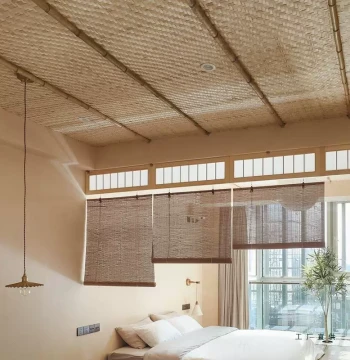 Renovation Bamboo Mat Natural Handwoven Bamboo Homestay Wooden House Restaurant Tea House Ceiling Background Wall Retro Decorative Material
