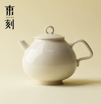 Shuke Premium Japanese Wood Ash Glaze Teapot, Ceramic Handmade Home Tea Set, Simple Single Pot for One Person