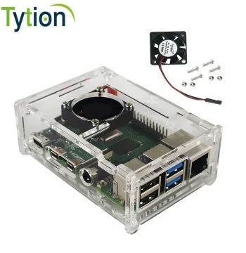 Raspberry Pi 4B Case Raspberry pi Development Board Chassis Transparent Acrylic Motherboard Box + Fan