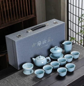 Ru Kiln Xishi Teapot - Handmade Ceramic Kung Fu Tea Set with Ge Kiln Ice-Crackle Glaze, Cultivable Small Brewing Pot
