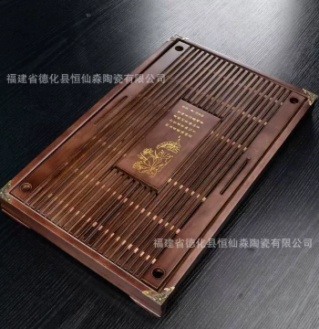 Kung Fu Tea Tray with Water Catchment Basin, Home Use Small Drawer-Style Solid Wood Tea Set Tray for Drainage and Storage