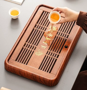 High-End Tea Tray for Home 2026 New Arrival - Solid Wood Tea Serving Tray, Office Use Small Drainage Dry Brew Tea Table