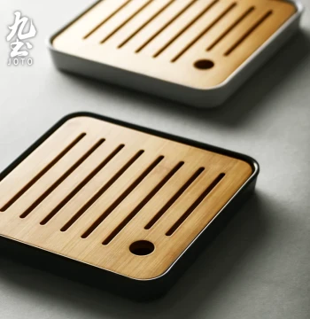 Solid Wood Small Square Tea Tray with Water Storage - Home Mini Tea Ceremony Tray, Dry Brewing Platform, Teapot Stand Set