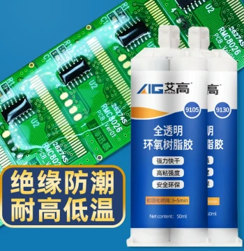 Circuit Board Waterproof Glue - Insulating Sealing Adhesive for LED Components, Power Templates, PCB Filling, and Electronic Controller Potting (Transparent Epoxy AB Glue)