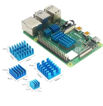 Raspberry Pi 4B Heatsink Kit (Compatible with 2/3/4/3B+): 4-Piece Copper and Aluminum CPU Cooling Set with Adhesive Backing