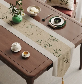 New Chinese Style Dining Table Runner, Tea Mat, Chinese Style Long Tea Table Cloth, Tea Table Pad, Coffee Table Decorative Cover Cloth