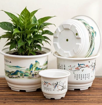 Imitation Ceramic Planter Extra Large Thickened Root-Control Landscape Chinese Style Balcony Courtyard Pothos Money Tree Flower Resin Pot