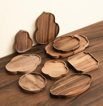 Walnut Chinese Style Dry Brew Station, Small Pot Stand, Zisha Pot Cultivation Pad, Solid Wood High-End New Home Tea Serving Tray, Brewing Plate