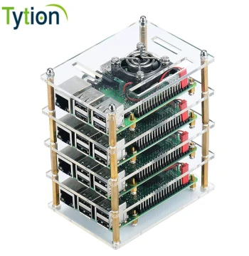 Raspberry Pi 3B+4B Universal Acrylic Case Multi-Motherboard Multi-Layer Stacking Free Assembly Cluster Experiment 4 Layers