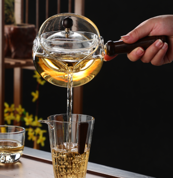 Revolving Handle Xiaoyi Teapot Set - Thickened Glass Brewing Pot with Anti-Scald Design for Electric Ceramic Stoves (Handmade Home Tea Set)