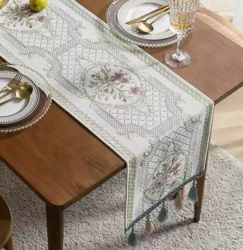 Authentic Table Runner, Chinese New Style Minimalist Modern Dining and Tea Table Mat, Festive Red Long Tablecloth with Embroidered Decor