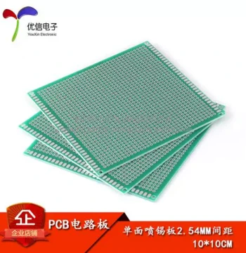 Single-Sided Tin-Plated Board 2.54MM Pitch 10*10CM Universal Board Experimental Board Full Fiberglass Green Solder Mask