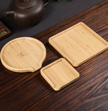 Retro Solid Wood Pu'er Tea Box Tea Cake Splitting Tray Bamboo Tea Appreciation Tray Open-End Tea Prying Tray Kung Fu Tea Set Accessories