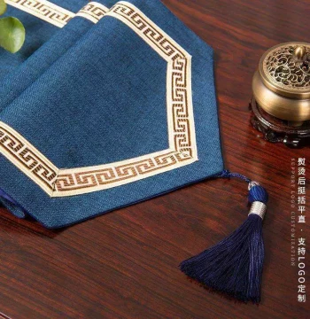 New Chinese Style Table Runner, Modern Minimalist Chinese Long Strip Cloth for Dining Table Decoration, Zen Tea Table Fabric Tea Mat