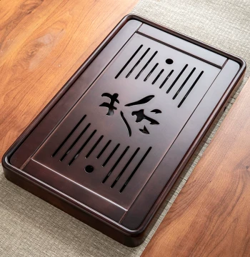Solid Wood High-End Tea Tray Home Kung Fu Tea Set Tray Drainage Drying Dry Brewing Platform Small Tea Sea Tea Table Dual-Use Storage and Drainage