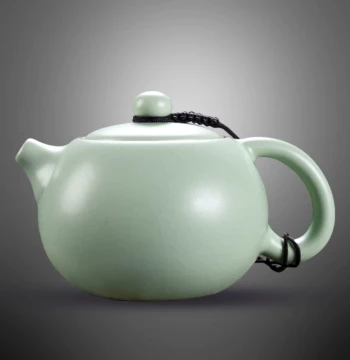 Ru Kiln Xishi Teapot: Ceramic Kung Fu Tea Set with Ge Kiln Ice-Crackle Glaze, Cultivable Small Teapot for Manual Brewing