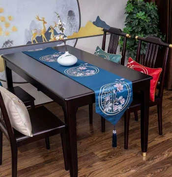 New Direct Sales New Chinese Style National Style Living Room Jacquard Table Runner Tea Mat Coffee Table Flag TV Cabinet Flag Long Tablecloth Decoration