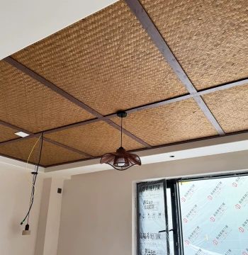 Carbonized Bamboo Woven Mats for Ceiling and Wall Background Decoration – Retro Style Straw Mats for Homestays, Hotels, Restaurants, and Tea Houses