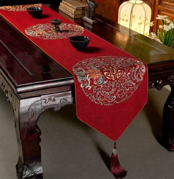 Fast Shipping Chinese Style Tea Table Decorative Cloth – Zen Red Table Runner, Premium Tea Mat, Long Fabric Cover for Tea Stations