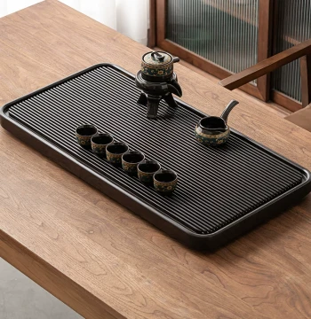 Tea Tray Home 2023 New Model Solid Wood Tea Station Tea Set Tea Tray Bakelite Simple Rectangular Drainage Type Dry Brewing Platform