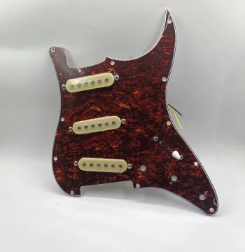 ST Electric Guitar Parts, SSS Pickup Pickguard Assembly, Pearl Faceplate with Pickup Wiring