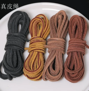 Round 3.0mm Thick DIY Handmade Rope Wenwan Braiding Rope UGG Bean Shoe Laces Top Layer Cowhide Genuine Leather Rope