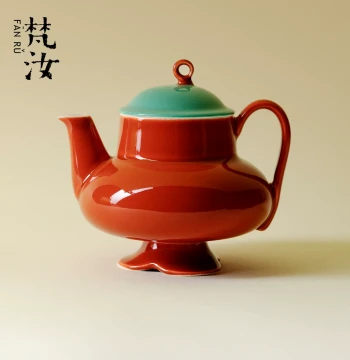 Fanru High-End Forbidden City Red Ceramic Teapot New Chinese Style Creative Handmade Teapot with Filter Ball Kung Fu Tea Set