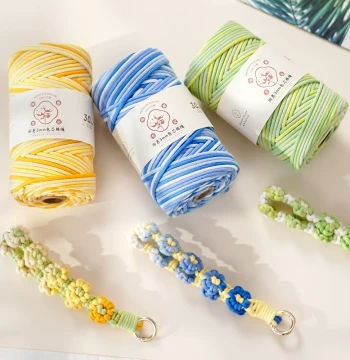 Xianhui Home 3mm Gradient Core-Spun Cotton Rope, Hand-Woven Cord for Phone Lanyard DIY Materials