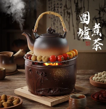 Mianxiaocheng Winter Stove-Boiled Tea Pot Indoor Roasting Fire Stove Set Handmade Large Charcoal Stove Old-Style Hot Pot BBQ Grill