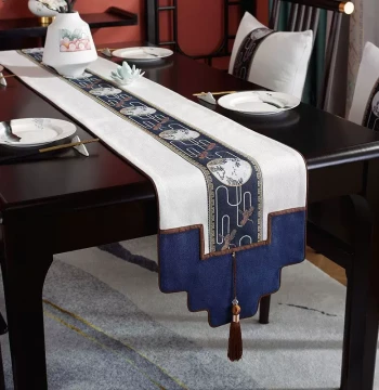Weiguangli Table Runner New Chinese Style Tea Ceremony Mat Tablecloth Zen Tea Art Coffee Table Fabric Long Strip National Style Tablecloth Decor