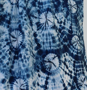 Tie-Dye Fabric Blue Dyed Cloth Tablecloth for Inn Background Decoration