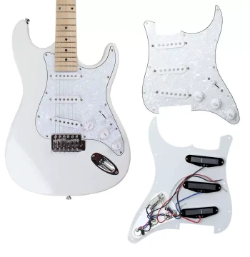 ST Electric Guitar Parts 4-Layer Thick Lulu Pickguard with Pure Aluminum Foil, Adjustable Pickups, MQI2 Full Wiring
