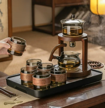 Premium Automatic Tea Brewer Magnetic Glass Tea Set Home Office High-End Kung Fu Tea Cup Lazy Person Gadget