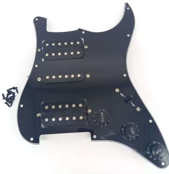 Electric Guitar Parts ST SQ HSH Pickguard with Pickup Wiring Assembly HSH Full Set Black