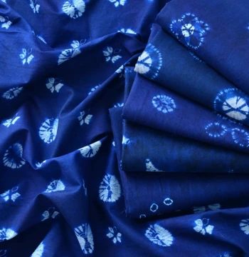Blue Dyed Cotton Tea Mat Distressed Ethnic Style Decorative Fabric