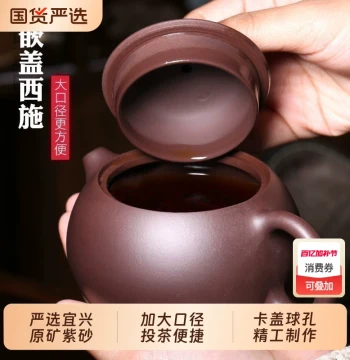 Authentic Yixing Zisha Teapot, Large Handmade Master Gongfu Tea Set, Xishi Style with Gift Box