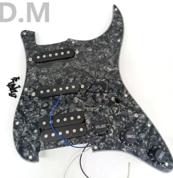 Electric Guitar Accessories: STSQ SSH Pickguard with Complete Pickup Wiring Assembly (Black Pearl)