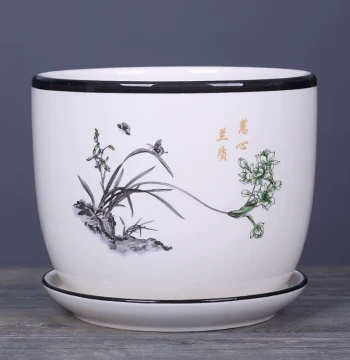 Extra Large Ceramic Planter Home Succulent Indoor Minimalist Clearance Pothos Living Room Spider Plant with Tray Wholesale Special