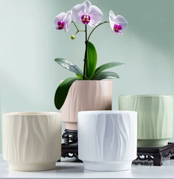 Nordic Minimalist Flower Pot, Ceramic, Home Use with Tray, Phalaenopsis, Large Size, Instagram Style, Snake Plant, Succulent Green Plant Pot, Clearance